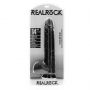 Dildo realistyczne RealRock z moszną czarne 35,5 cm - 4