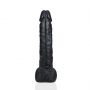 Dildo realistyczne RealRock z moszną czarne 35,5 cm - 2