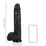 Dildo realistyczne RealRock z moszną czarne 35,5 cm - 9