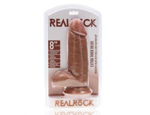 Dildo realistyczne RealRock grube z moszną cieliste 20 cm