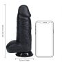 Dildo realistyczne RealRock grube z moszną 23 cm czarne - 6