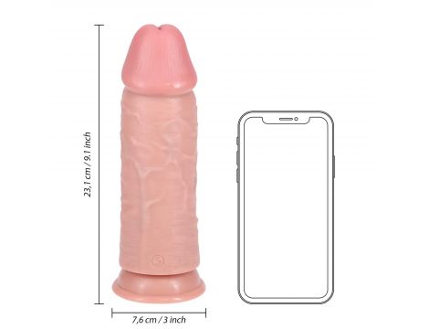 Dildo RealRock ekstra grube proste 23 cm cieliste bez jąder - 7