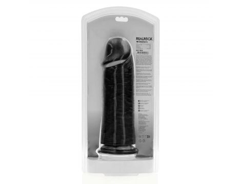 Dildo realistyczne RealRock grube proste bez jąder 25 cm czarne