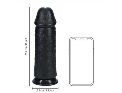 Dildo realistyczne RealRock grube proste bez jąder 25 cm czarne - 5