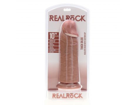 Dildo realistyczne RealRock grube proste bez jąder cieliste 25 cm - 2