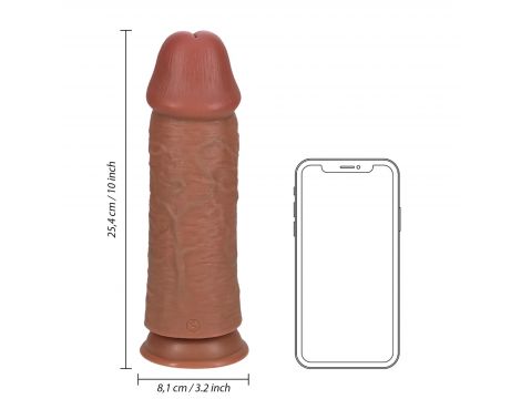 Dildo realistyczne RealRock grube proste bez jąder cieliste 25 cm - 5