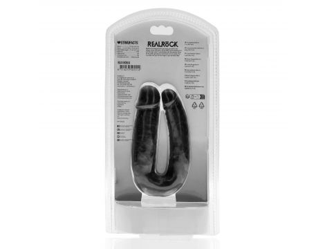 Dildo podwójne w kształcie U RealRock 12,7 cm czarny - 4