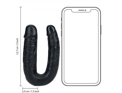 Dildo podwójne w kształcie U RealRock 12,7 cm czarny - 8