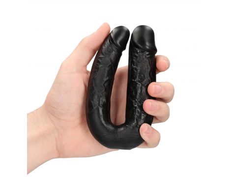 Dildo podwójne w kształcie U RealRock 12,7 cm czarny - 6