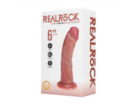 Wibrator realistyczny zakrzywiony RealRock cielisty 17 cm - 3
