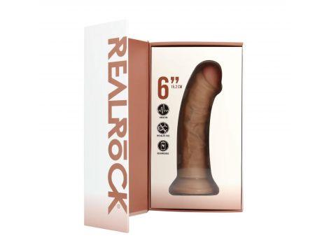 Wibrator realistyczny zakrzywiony RealRock cielisty 17 cm - 7