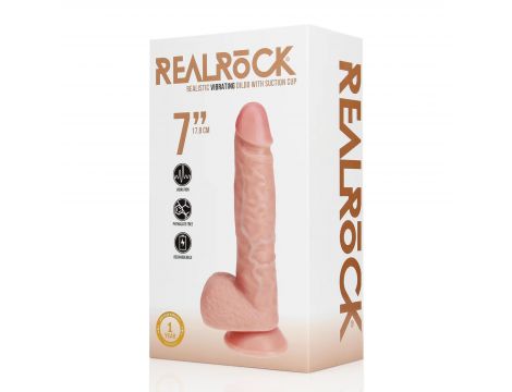 Wibrator realistyczny RealRock z jądrami 18 cm cielisty - 2