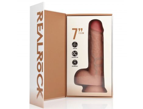 Wibrator realistyczny RealRock z jądrami 18 cm cielisty - 5