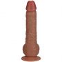 Wibrator realistyczny RealRock z jajami cielisty 18 cm - 2