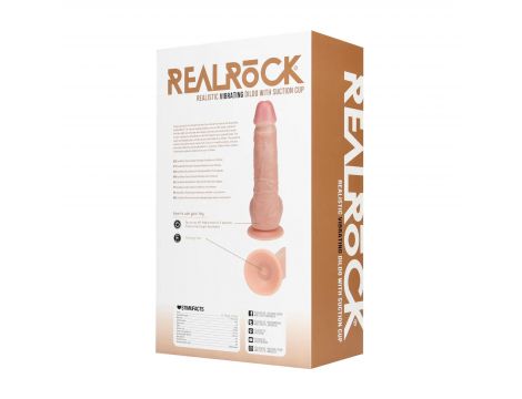 Wibrator realistyczny RealRock z jajami cielisty 25 cm - 2