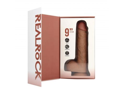 Wibrator realistyczny RealRock z moszną cielisty 25 cm - 2