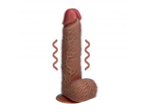 Wibrator realistyczny RealRock z moszną cielisty 25 cm - 5