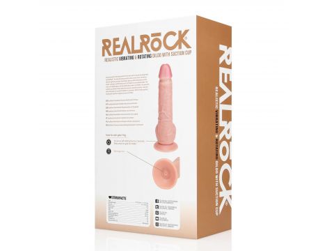 Wibrator realistyczny rotujący z jądrami RealRock 20,5 cm cielesny - 2