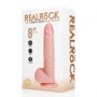 Wibrator realistyczny rotujący z jądrami RealRock 20,5 cm cielesny - 5