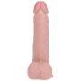 Wibrator realistyczny rotujący z jądrami RealRock 20,5 cm cielesny - 8