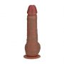 Realistyczny wibrator rotujący z jądrami RealRock beżowy 20,5 cm - 4