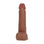 Realistyczny wibrator rotujący z jądrami RealRock beżowy 20,5 cm - 6