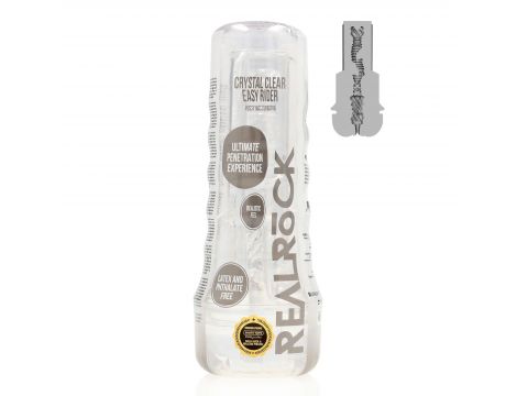 Masturbator RealRock Easy Rider przezroczysty TPE 21,5 cm - 3