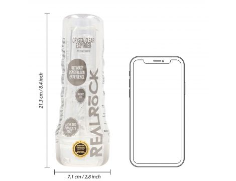 Masturbator RealRock Easy Rider przezroczysty TPE 21,5 cm - 8