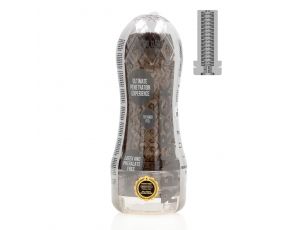 Masturbator teksturowany RealRock TPE czarny 21 cm