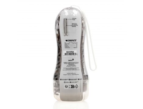 Masturbator teksturowany RealRock TPE czarny 21 cm - 2