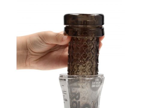 Masturbator teksturowany RealRock TPE czarny 21 cm - 4