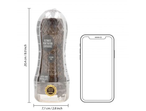 Masturbator teksturowany RealRock TPE czarny 21 cm - 8
