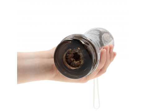 Masturbator teksturowany RealRock TPE czarny 21 cm - 7