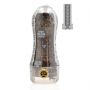 Masturbator teksturowany RealRock TPE czarny 21 cm - 2