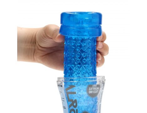 Masturbator teksturowany RealRock niebieski 21 cm - 2