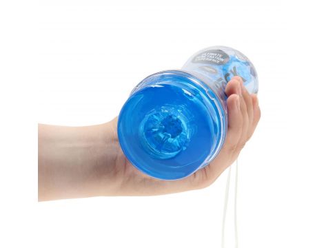 Masturbator teksturowany RealRock niebieski 21 cm - 8