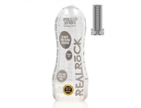 Masturbator teksturowany Easy Rider RealRock transparentny 21 cm - 4