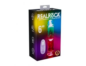 Wibrator LED RealRock przezroczysty TPE 16,5 cm