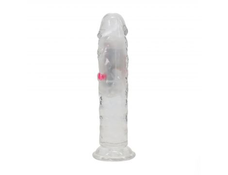Wibrator LED RealRock przezroczysty TPE 16,5 cm - 6