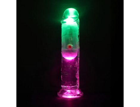 Wibrator LED RealRock przezroczysty TPE 16,5 cm - 7