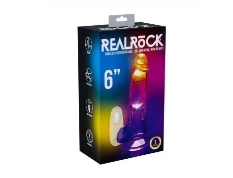 Wibrator realistyczny RealRock z jądrami przezroczysty 16.2 cm - 4