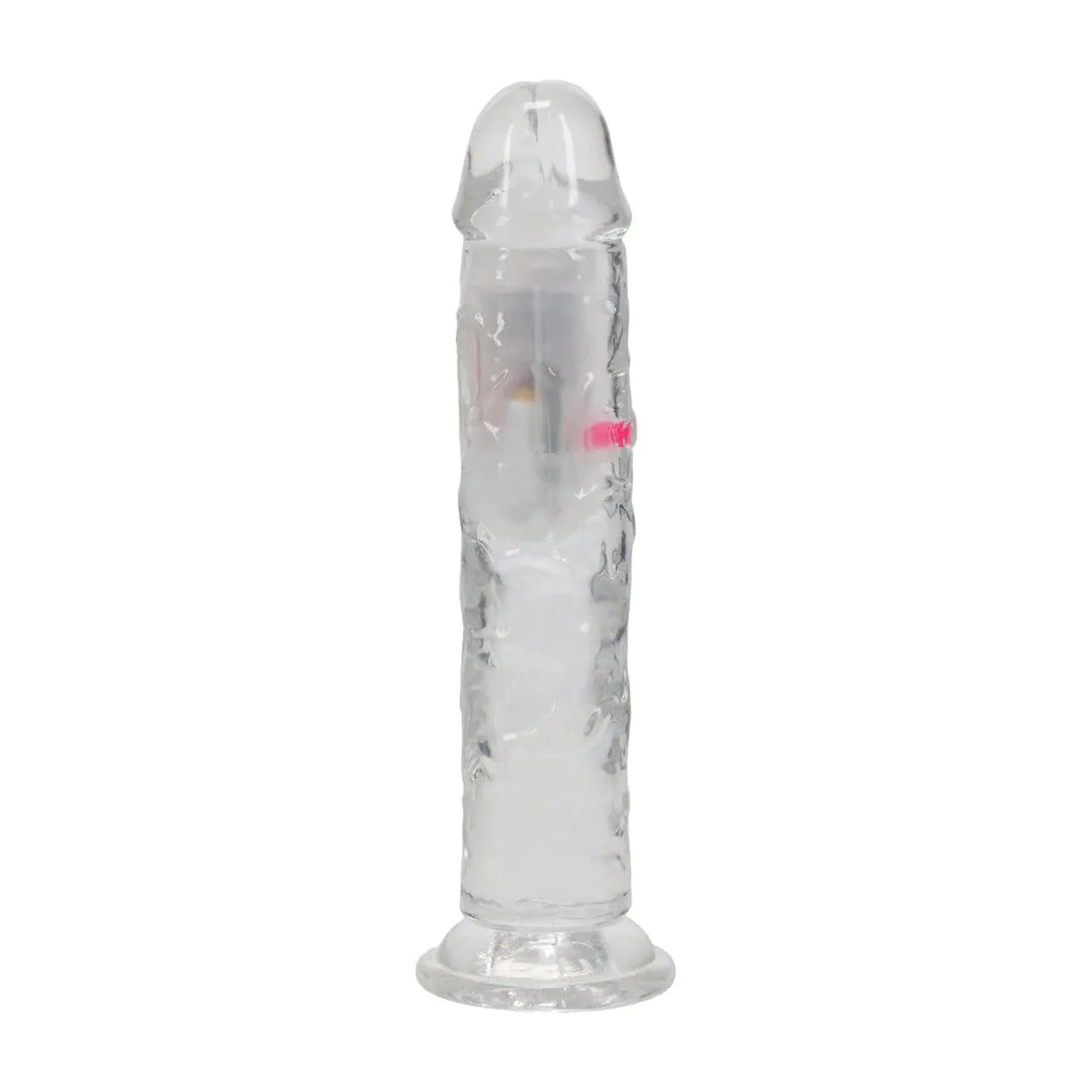 Led Vibrating Straight Cock - 18 Cm - Transparent