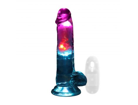 Wibrator realistyczny RealRock LED przezroczysty 19.5 cm - 3