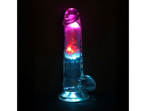 Wibrator realistyczny RealRock LED przezroczysty 19.5 cm - 7