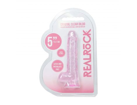 Realistyczne dildo z jądrami RealRock różowe 12,7 cm - 6