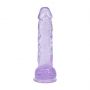 Dildo realistyczne z jądrami RealRock Crystal Clear fioletowe 13 cm - 4