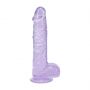 Dildo realistyczne z jądrami RealRock Crystal Clear fioletowe 13 cm - 7