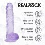 Dildo realistyczne z jądrami RealRock Crystal Clear fioletowe 13 cm - 6