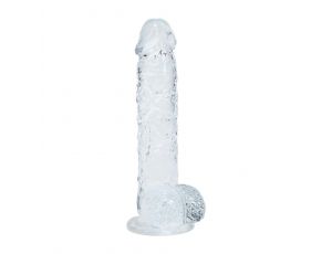 Realistyczne dildo z jądrami transparentne RealRock 13 cm