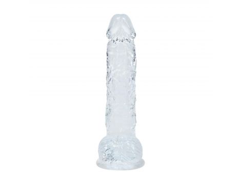 Realistyczne dildo z jądrami transparentne RealRock 13 cm - 3